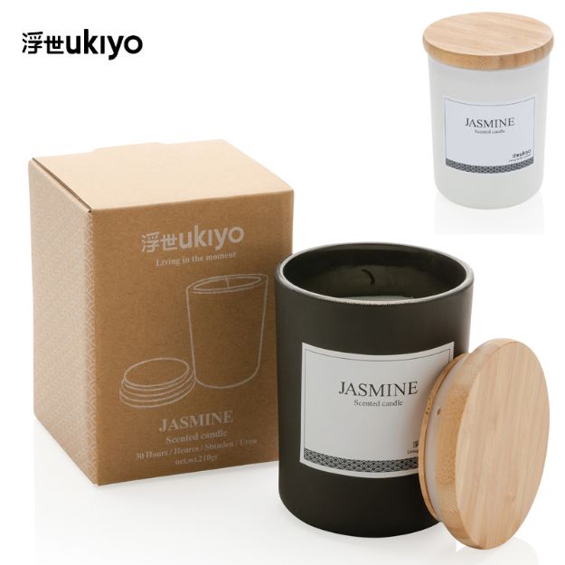 ukiyo luxe geurkaars met bamboe deksel