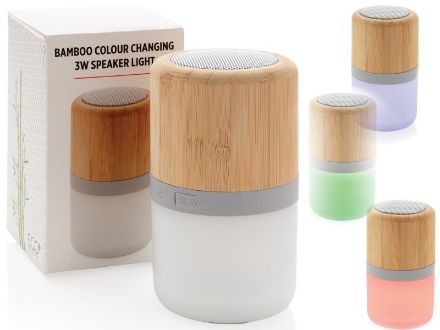 draadloze bamboe 3w speaker met sfeerlicht