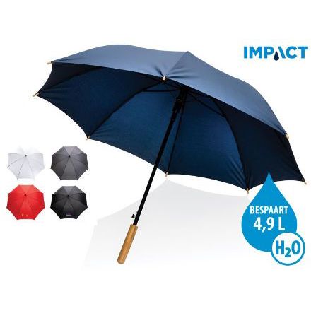 23 inch impact aware rpet auto bamboe paraplu