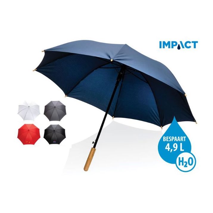 23 inch impact aware rpet auto bamboe paraplu
