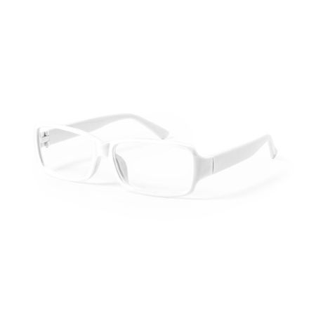 bril zonder glas in etui - wit