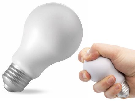 anti-stress bal in de vorm van een lamp persi