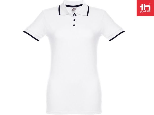 rome slim fit polo vooor vrouwen 195 gr katoen wit