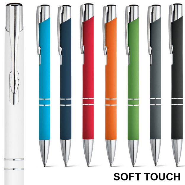 aluminium balpen zwartschrijvend rubberised