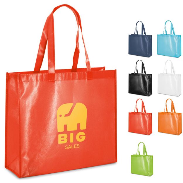 glimmend gelamineerde non woven winkeltas