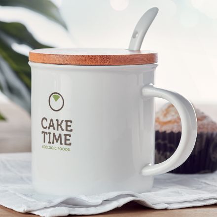 porseleinen mok met lepeltje 380 ml