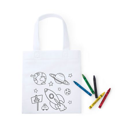 inkleurbare non woven tas met 5 stiften
