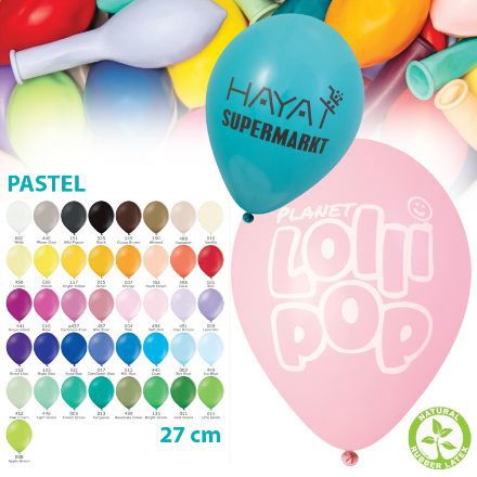 standaard ballon diameter 27 cm pastelkleuren