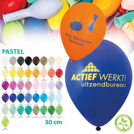ballon diameter 30 cm pastel kleuren