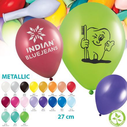 ballon diameter 27 cm metallic kleuren