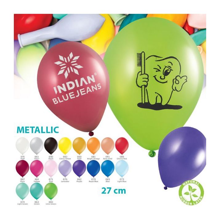 ballon diameter 27 cm metallic kleuren custom