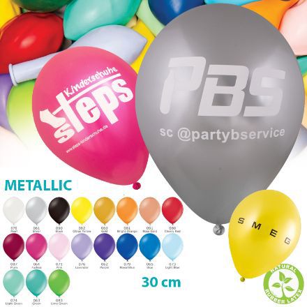 ballon diameter 30 cm metallic kleuren