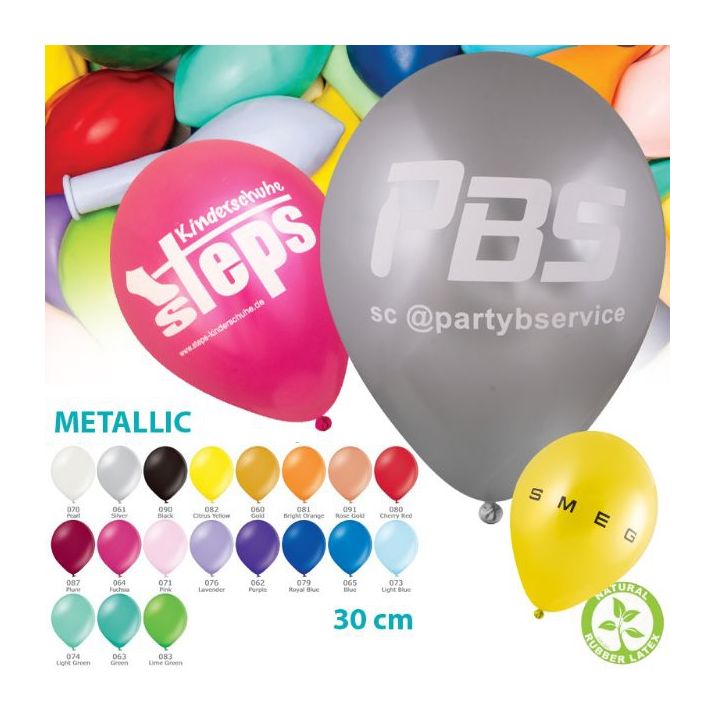 ballon diameter 30 cm metallic kleuren custom