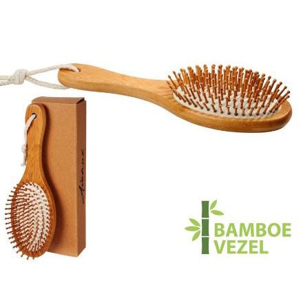 cyril massage- en haarborstel van bamboe