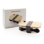 glazen lunchbox met bamboe deksel 600 ml