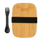 rvs lunchbox met bamboe deksel en spork 900 ml