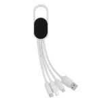 4-in-1 kabel met karabijnhaak - wit