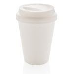herbruikbare dubbelwandige koffiebeker 300 ml - wit