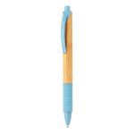 bamboe en tarwestro pen blauwschrijvend - blauw