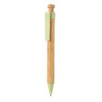 bamboe pen met tarwestro clip blauwschrijvend - groen