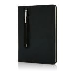 deluxe a5 notitieboek met stylus pen - zwart