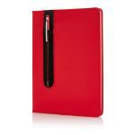 deluxe a5 notitieboek met stylus pen - rood