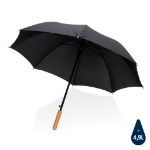 23 inch impact aware rpet auto bamboe paraplu - zwart