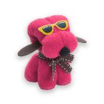 absorberende handdoek in vorm van hondje - fuchsia