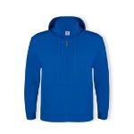 hooded sweater met rits katoen/polyester s-3xl - blauw