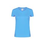 dames t-shirt katoen 180 gr. maten:s tot xxl - blauw