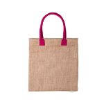 jute en katoenen draagtas - fuchsia