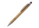 balpen bamboe en tarwestro met stylus - blauw