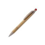 balpen bamboe en tarwestro met stylus - rood