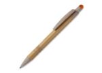 balpen bamboe en tarwestro met stylus - oranje