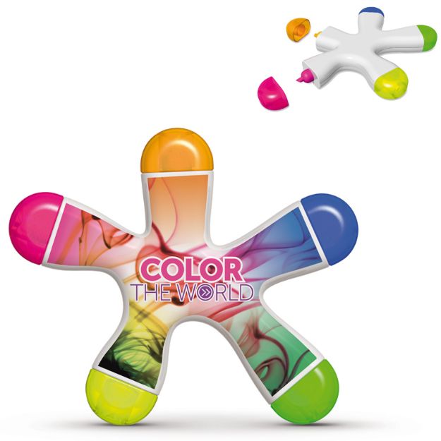 markeerstift drop met 5 verschillende kleuren