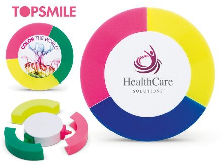 markeerstift puck met 3 schrijfkleuren