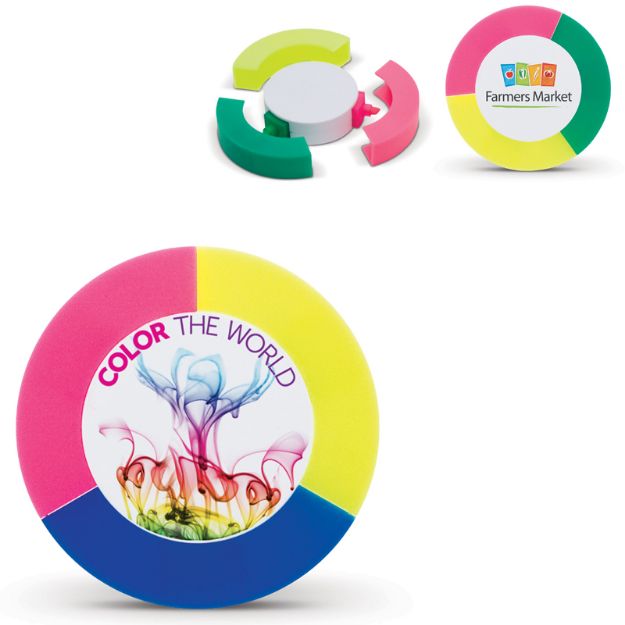 markeerstift puck met 3 schrijfkleuren