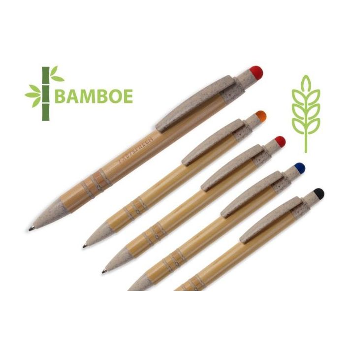 balpen bamboe en tarwestro met stylus