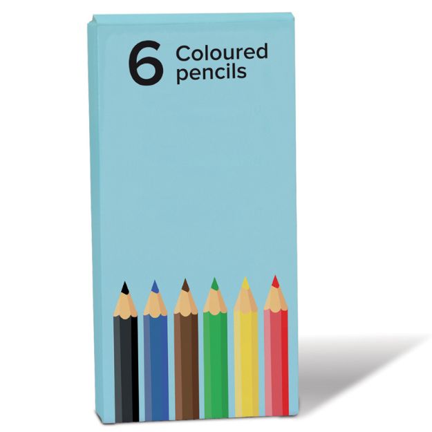 potlood doos 6 kleine kleurpotloden