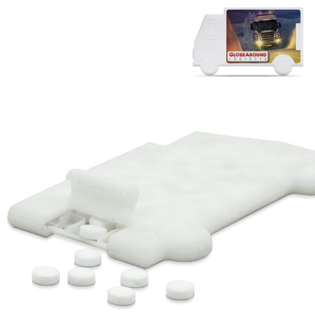 pepermuntdoos vrachtwagen. frosted