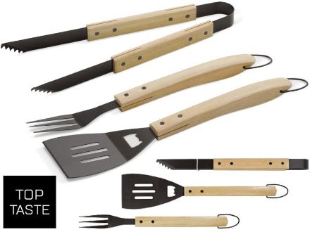 barbecue gereedschapsset hout
