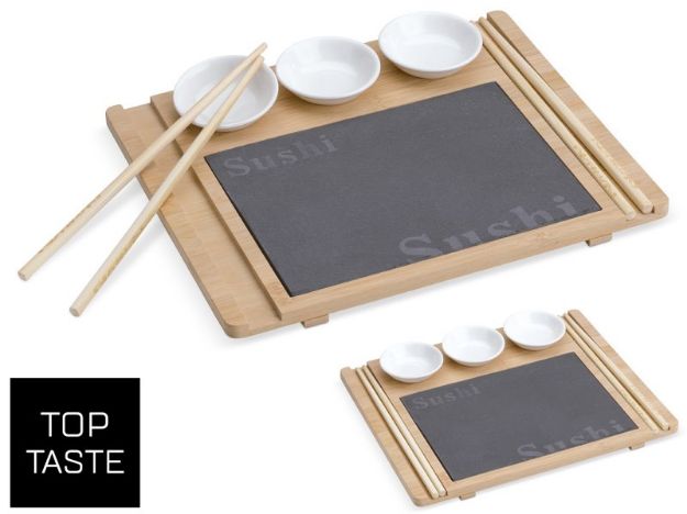 sushi serveerset 2 eetstokjes en 3 kommetjes