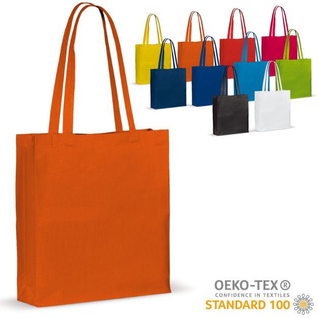 schoudertas katoen oeko-tex® 140g/m2 38x10x42c