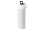 waterfles aluminium met karabijnhaak 750 ml - wit