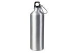 waterfles aluminium met karabijnhaak 750 ml - zilver