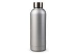 dubbelwandige vacuum fles met matte-look 500 ml - zilver