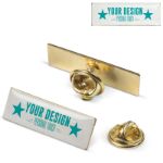 badge metalen pin 30x10mm. custom made