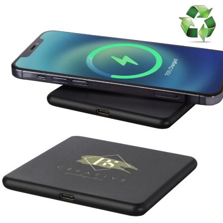 10w draadloos oplaadstation van gerecycled plastic