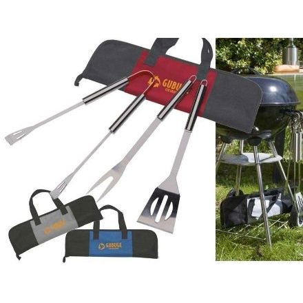 3-delige rvs barbecueset: spatel,vork en vleestang