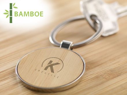 bamboo key circle sleutelhanger